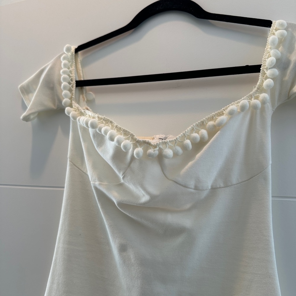 For Love & Lemons White Off-Shoulder Bodycon Mini Dress XS - Picture 8 of 13